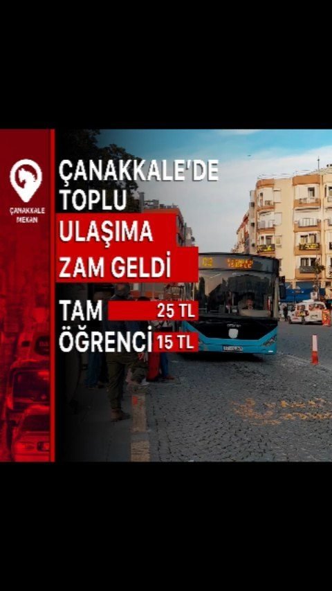 Çanakkale'de ulaşıma zam geldi